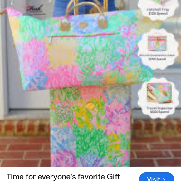 Lilly Pulitzer Colorful Floral Weekender Bag - Picture 3 of 5